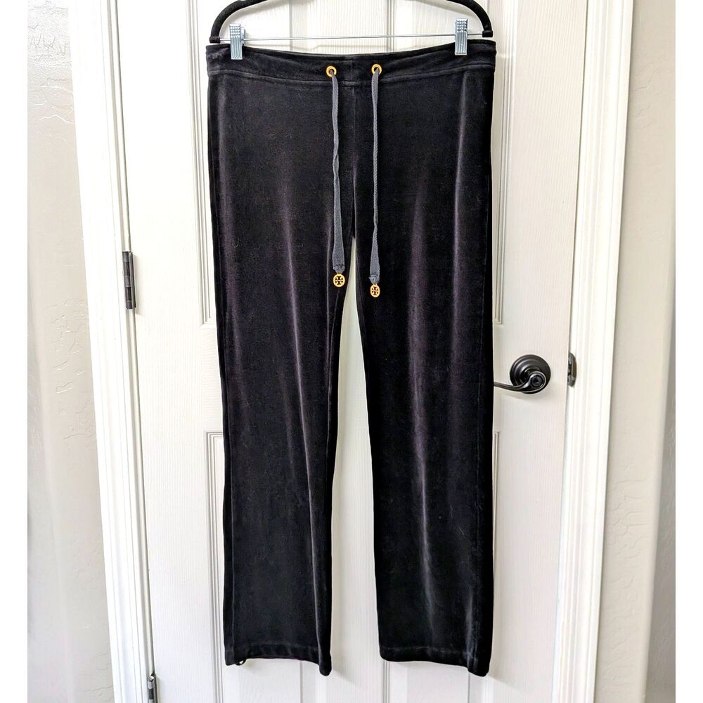 Tory Burch Velour Straight Leg Black Lounge Pants |SZ Small